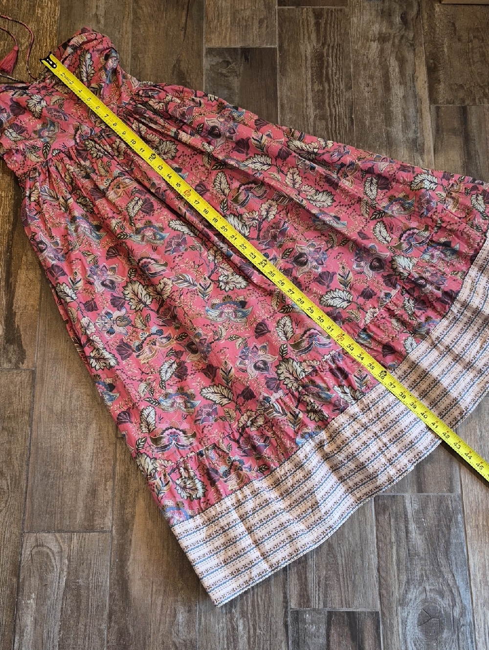 Anthropologie Let Me Be Boho Floral Belted Halter Cotton Maxi Dress, XXS - Picture 9 of 16